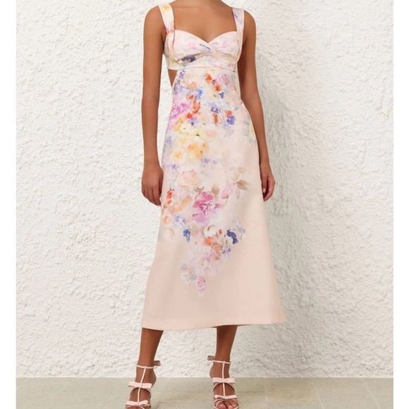 Zimmermann | Dresses | Zimmerman Crush Midi Floral Print Dress Size Au |  Poshmark